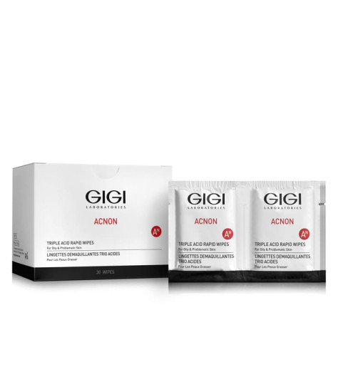 GIGI (ДжиДжи) Acnon Triple acid rapid wipes / Влажные очищающие салфетки, 30 шт GIGI (ДжиДжи) Acnon Triple acid rapid wipes / Влажные очищающие салфетки, 30 шт