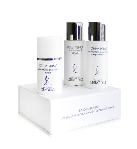 Arkadia Базовый набор для ухода за жирной и комбинированной кожей, 50/50/15 мл Arkadia Базовый набор для ухода за жирной и комбинированной кожей, 50/50/15 мл