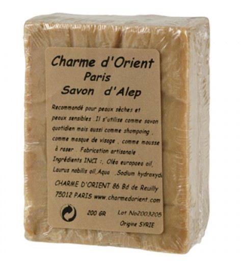 Charme D Orient (Шарм Ориент) Savon d'Alep pur / Мыло "Алеп" для чувствительной кожи (кусковое), 200 г