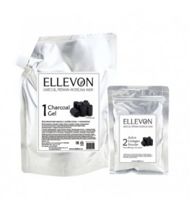Ellevon (Эллевон) Charcoal Premium Modeling Mask / Премиум Альгинатная маска с углем (гель + коллаген), 1000 мл +100 мл