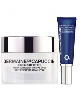 Germaine de Capuccini Набор для коррекции пигментных пятен: Крем для лица TE White SPF20 + Крем для глаз Excel Therapy O2