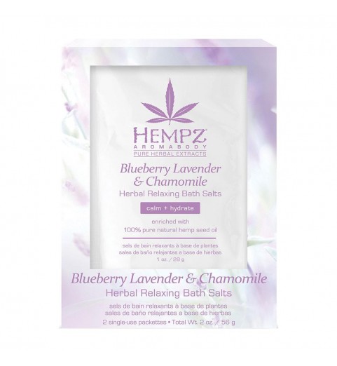 Hempz Blueberry Lavender & Chamomile Herbal Relaxing Bath Salts / Соль для ванны расслабляющая Лаванда, Ромашка и Дикие Ягоды, 2*28 г