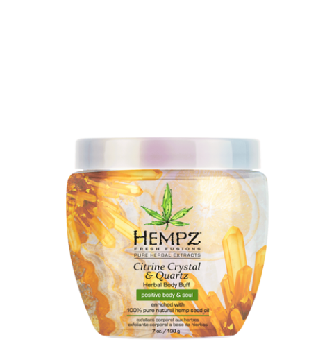 Hempz Citrine Crystal & Quartz Herbal Body Buff / Скраб для тела с мерцающим эффектом Желтый Кварц, 198 г