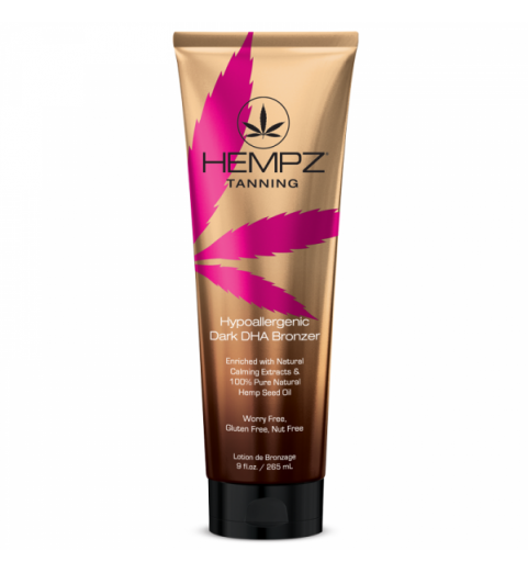 Hempz Hypoallergenic Dark DHA Bronzer / Гипоаллергенный усилитель загара на основе масла семян конопли с эффектом комплексного бронзирования, 265 мл