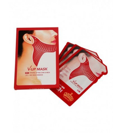 Lamucha V-UP Mask Strong Lifting Chin & Neck / Лифтинг-маска для овала лица и шеи, 3 шт.