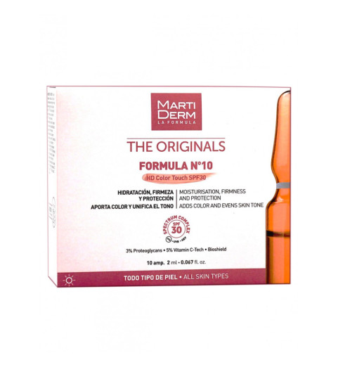 Martiderm The Originals Formula Nº10 HD Color Touch SPF30 / Ампулы Формула Nº10 HD Color Touch SPF30, 10x2 мл