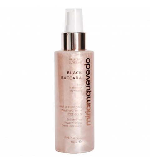 Miriam Quevedo Black Baccara Hair Texturizing Wave Mist With Rose Gold / Текстурирующий мист для волос с 23К розовым золотом и розой, 150 мл