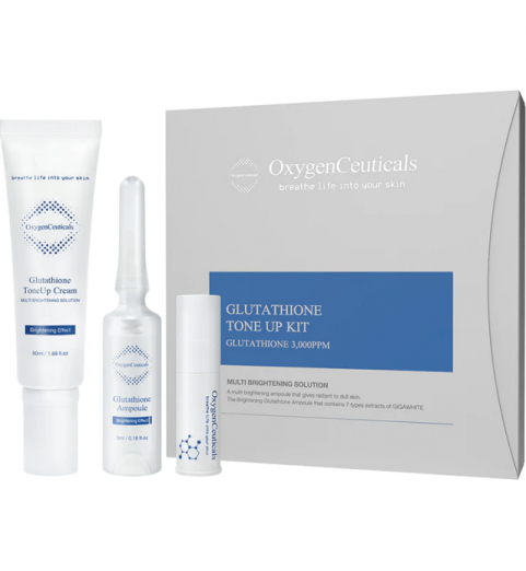 OxygenCeuticals Glutathione ToneUp Kit / Набор: осветляющий крем 50 мл + трипептидная сыворотка в ампулах 2*5 мл, 2*5+50 мл