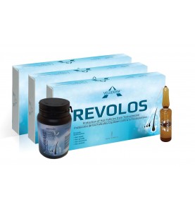 Set Revolos + Hairwake / Лосьон c Флуридилом, 3 упаковки + Стимулятор роста волос, 60 капсул - на месяц
