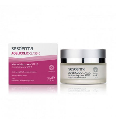 Sesderma Acglicolic Classic Moisturizing Cream SPF 15 / Крем увлажняющий с гликолевой кислотой SPF 15, 50 мл