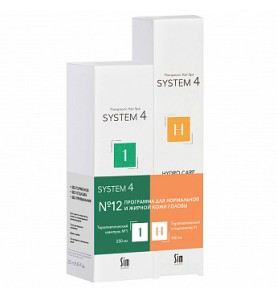 Sim Sensitive System 4 Программа №12 для нормальной и жирной кожи головы стандарт, 250+150 мл