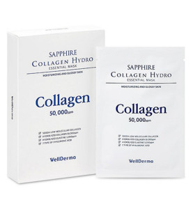 WellDerma Sapphire Collagen Hydro Essential Mask / Увлажняющая и омолаживающая маска с коллагеном и гиалуроновой кислотой, 10*30мл WellDerma Sapphire Collagen Hydro Essential Mask / Увлажняющая и омолаживающая маска с коллагеном и гиалуроновой кислотой, 10*30мл